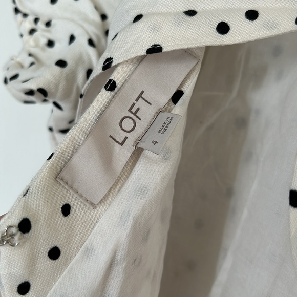 Loft Linen Dotted Tie Back Flare Dress - Picture 8 of 11